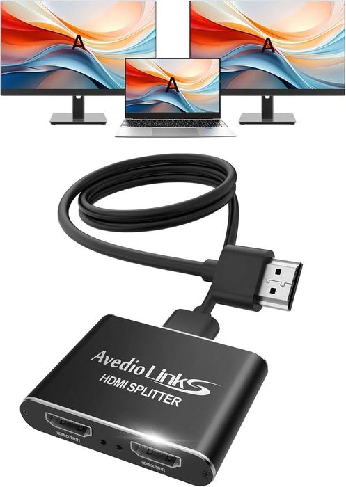 Avedio links 4K-60Hz Splitter HDMI,1IN 2OUT Full HD 1080P 3D HDCP 1.4