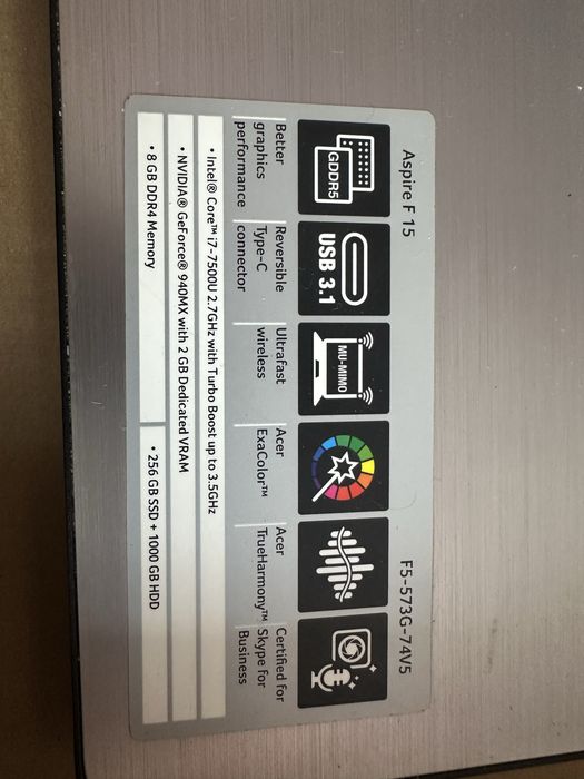 Acer aspire f15 in stare foarte buna
