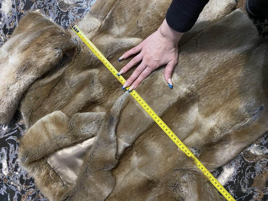 Haina foarte fina blana naturala M/L nurca/vizon