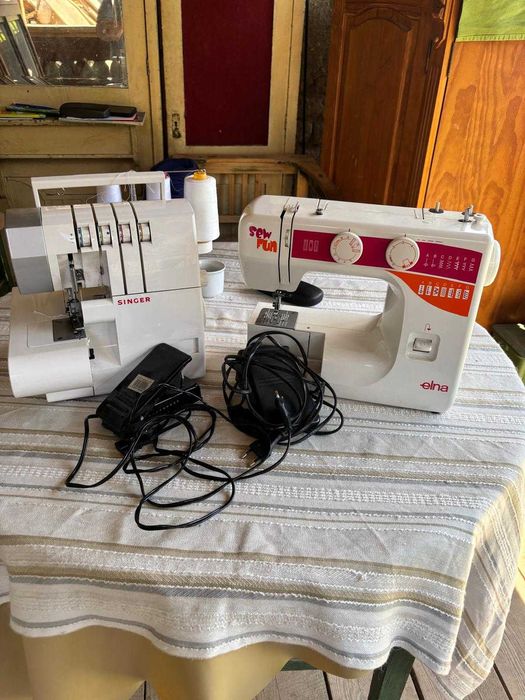 Set 2 mașini de cusut (liniară + surfilat)
