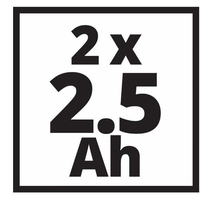 Set 2 acumulatori Einhell Power-X-Change 4511524, 2.5 Ah, 18 V, 720 W