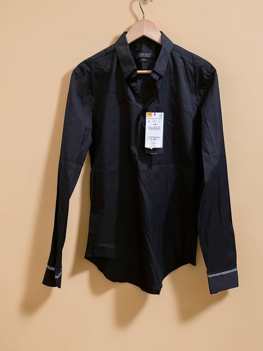 Cămașă Zara Slim Fit neagră, nouă cu etichetă de 30€, M si L stoc 100+