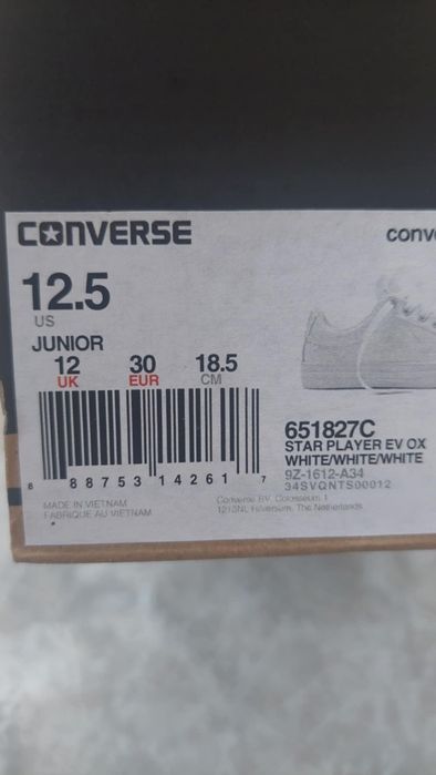 Converse All Star Chuck Taylor детски кожени кецове маратонки р-р 30