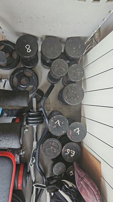 Helcometru forta fitness +accesorii si greutati,gantere de la 2-12kg