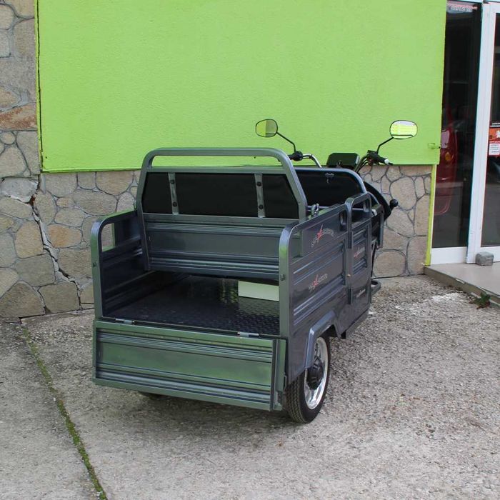 Електрическа триместна товарна триколка MaxiGo Pro, Gray, 2000W