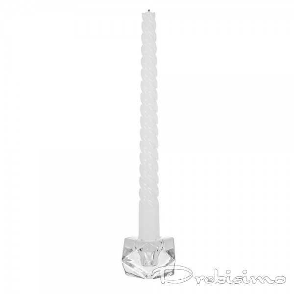 Малък стъклен свещник  "диамант".