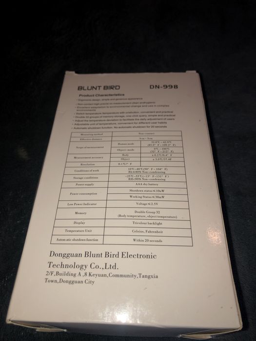 Termometru infrarosu Blunt Bird  dn-998