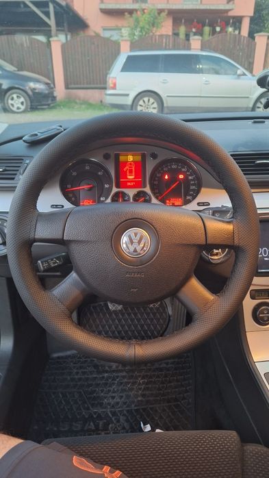 Husă piele cusuta pe volan auto, microbuz, camion