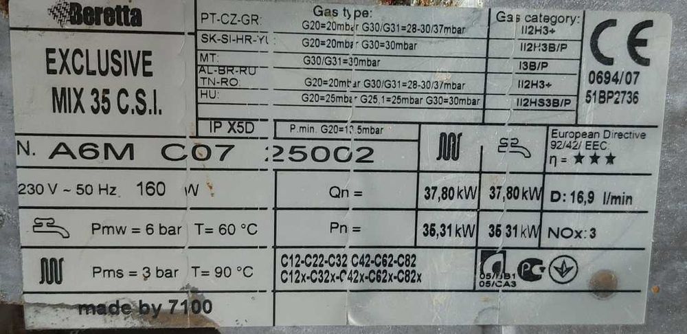 Dezmembrez centrala BERETTA Exclusive MIX 35 R.S.I.tiraj fortat.