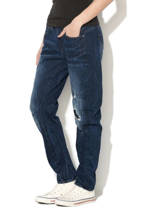 Дамски дънки  G-STAR Boyfriend със захабен ефект, Тъмносин, W23-L32