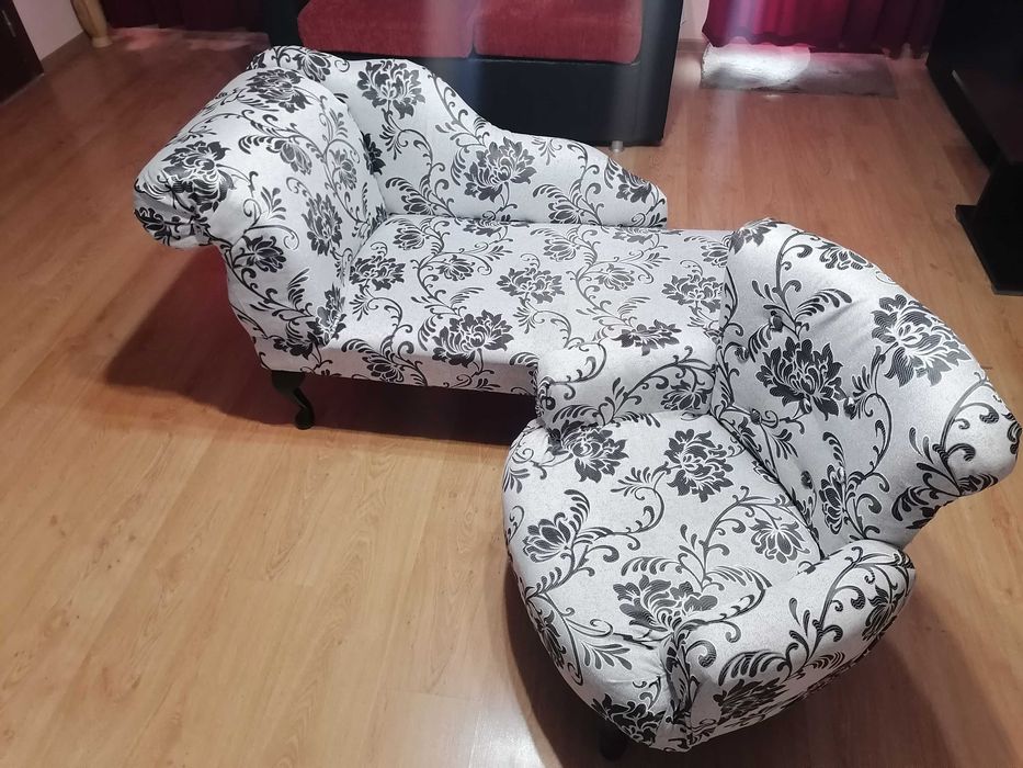 Ретро диван  - лежанка и фотьойл