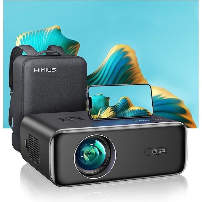 Videoproiector Wimius P62 WiFi 6 si Bluetooth 5.2, 500 ANSI 4K, nativ