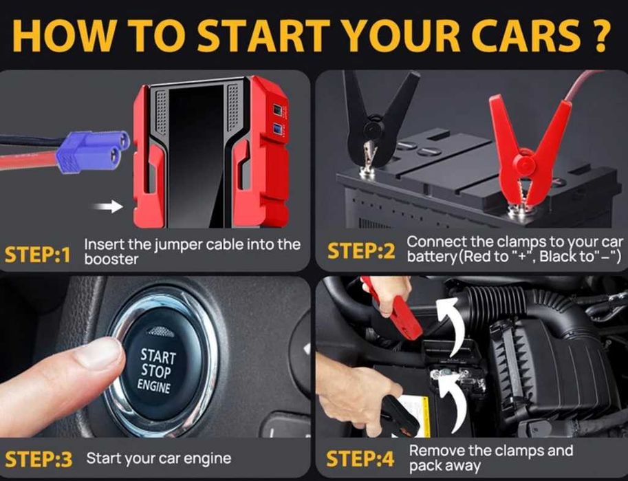 Бустер стартерно устройство за запалване преносим стартер с батерия