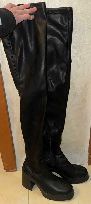 Спешно! ботуши от (еко) кожа с широк ток – ASOS Design, размер 41