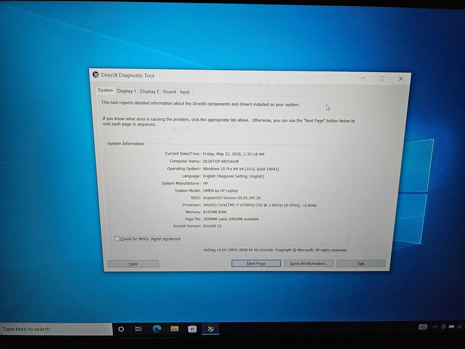Laptop 15.6" HP Omen I7 6700HQ 3.5 ghz nvidia GTX 960M 4Gb ssd 128gb hdd 1Tb