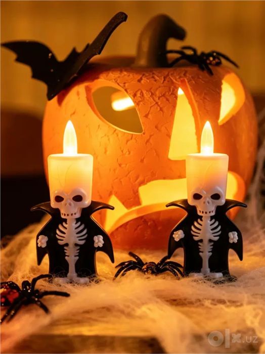 Свеча скилет на halloween хэллоуин ташкент