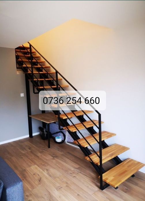 Scari de interior din trepte de lemn