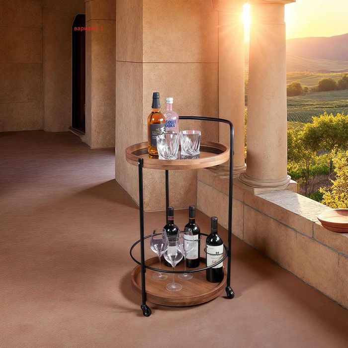 Нова Количка за Сервиране  - Бар Маса  за Бутилки и Чаши - 2 Модела