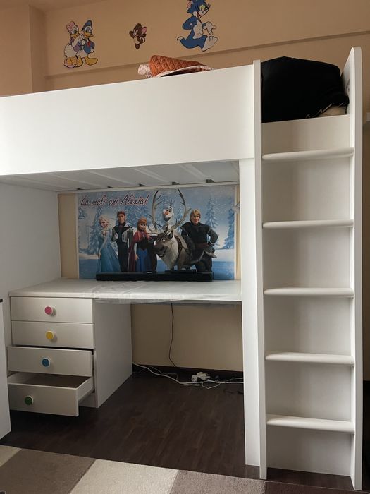 Pat alb supraetjat copii IKEA