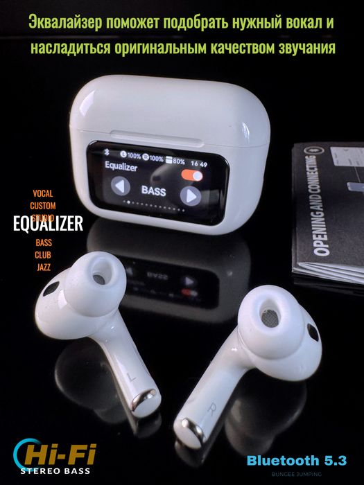 AirPods Pro 2 ANC/ENC ekranli naushnik Беспровадная наушник A9Pro