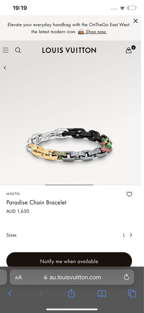 Louis Vuitton Paradise Chain Ring