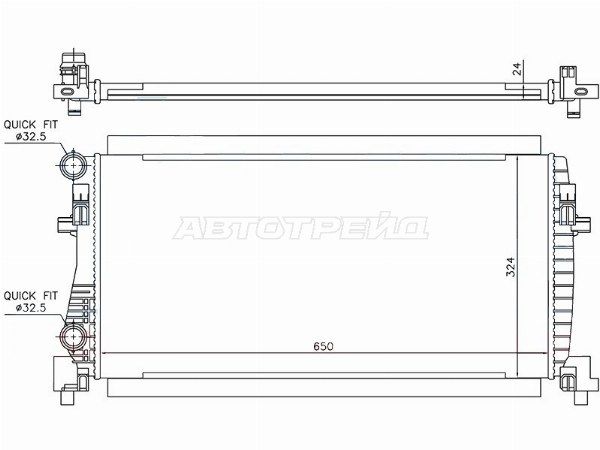 Радиатор  Skoda Fabia