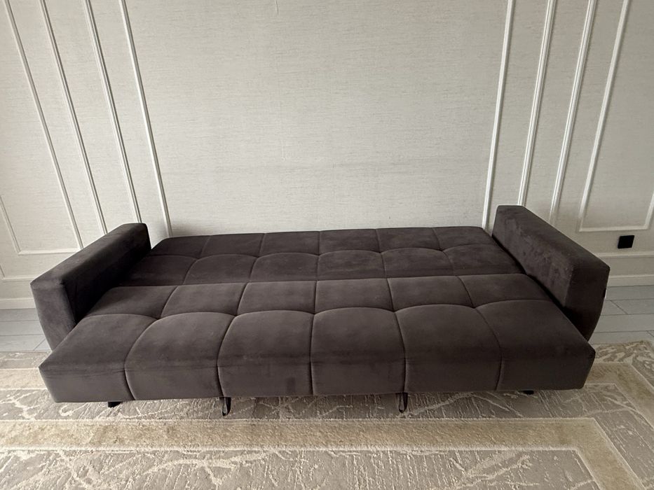 Раскладной диван, тёмно-серый