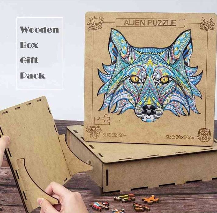 Дървени пъзели различни модели Дървен пъзел 150+ части включва кутия