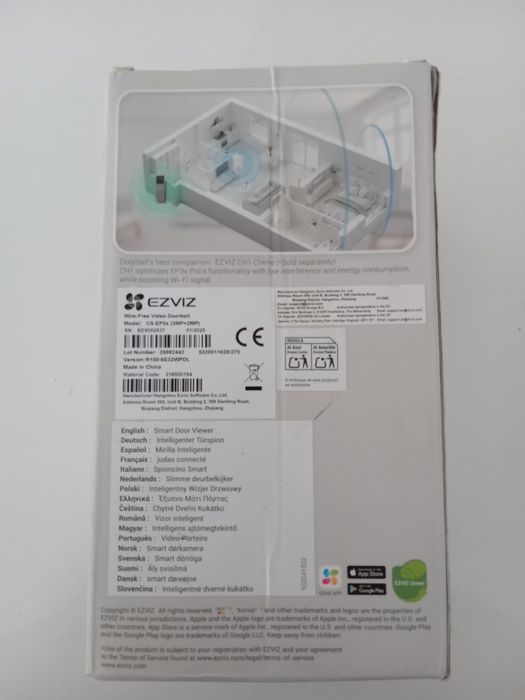 EZVIZ Ep3X Pro видео звънец, безжичен, двойна 2K и 1080P камера