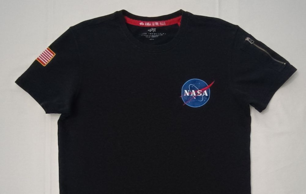 Alpha Industries NASA Shirt оригинална тениска M черна памучна фланелка