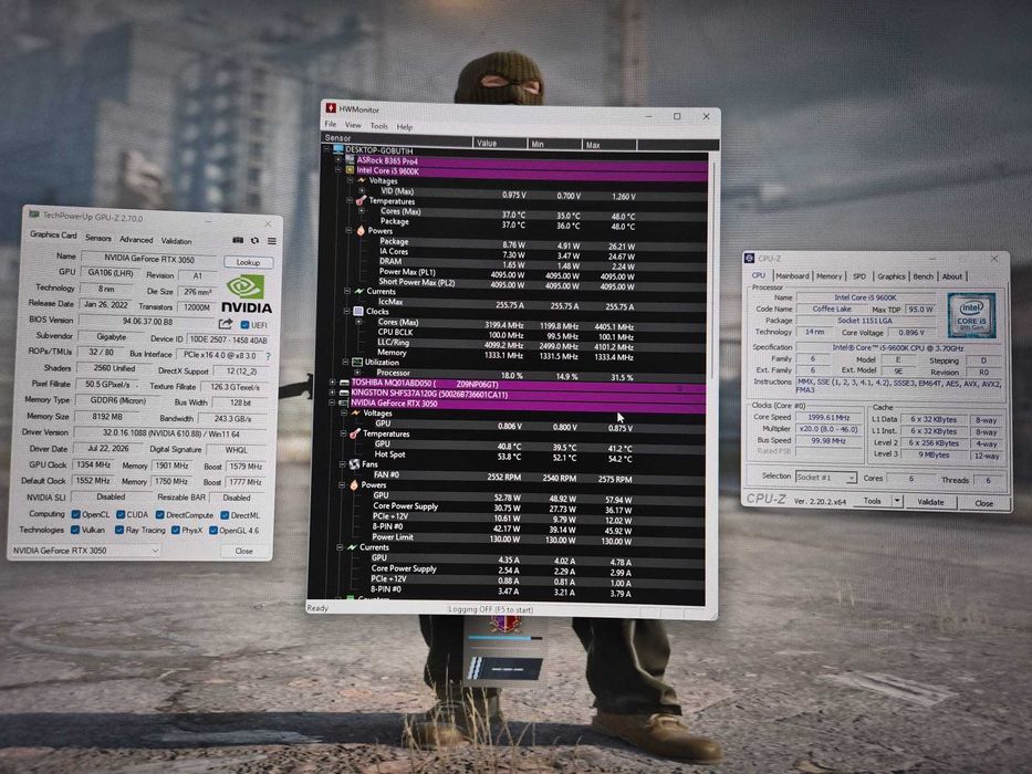 PC Gaming Ușor Negociabil | RTX 3050 8GB | i5 9600K | 32GB RAM | Răcire Lichid
