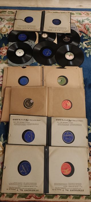 Lot discuri gramofon vechi 78 RPM - Columbia, Parlophon, muzică clasică