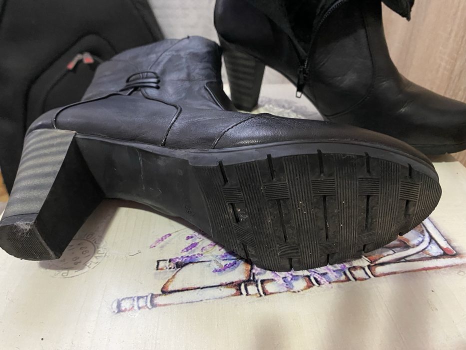 Дамски боти естествена кожа Бордо рр 39