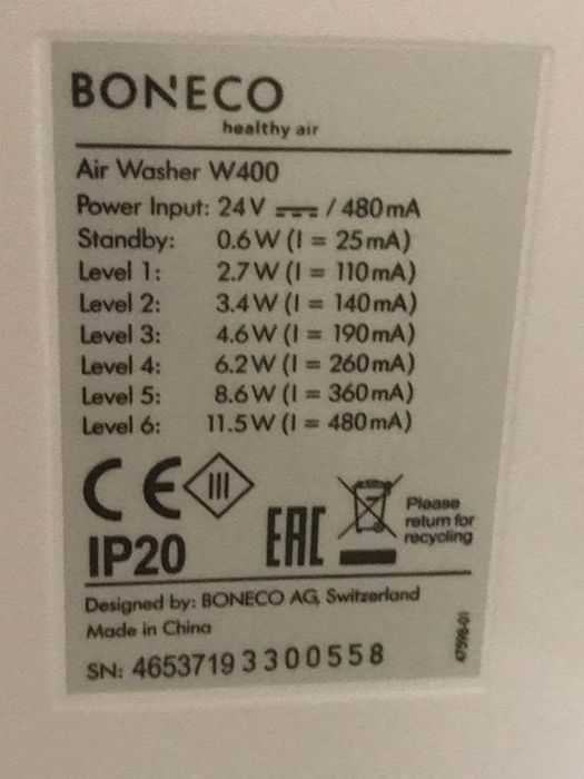 На запчасти Увлажнитель(мойка воздуха)Boneco w400