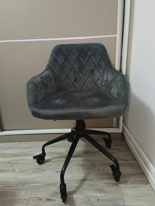 Vand Scaun de Birou / machiaj  Dr.Home Tommy - Catifea - Gri