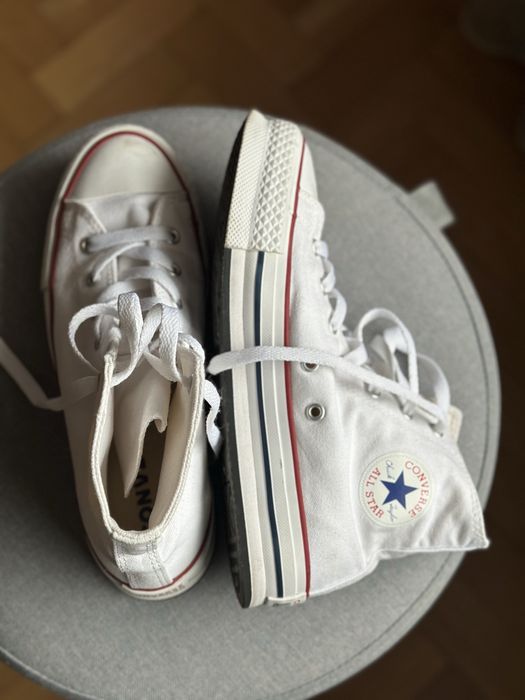 Converse - бели кецове на платформа, 37 размер, като нови