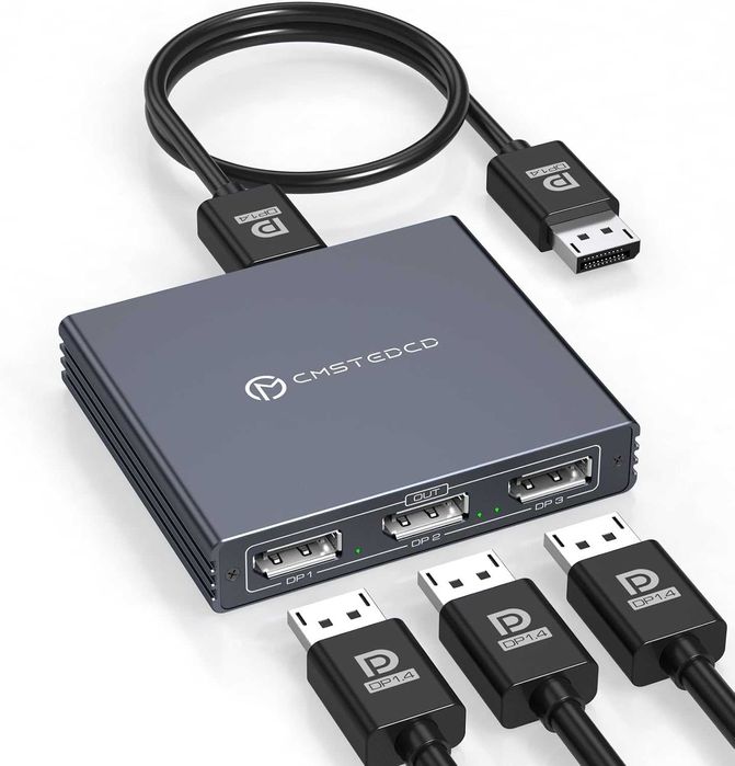 DisplayPort сплитер за 3 монитора 4K60Hz DP за разширен дисплей