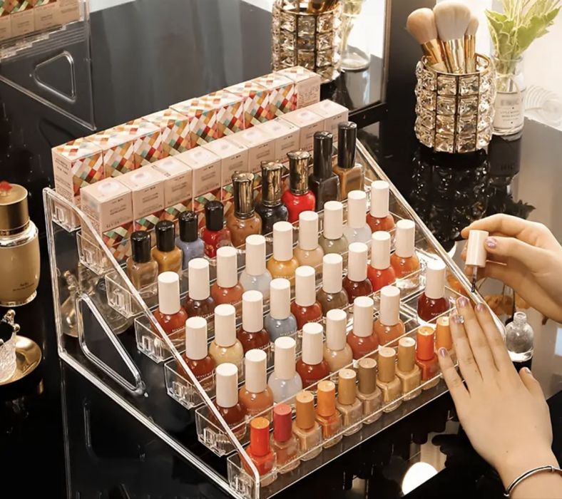 Vand Suport plastic transparent cu 6 nivele