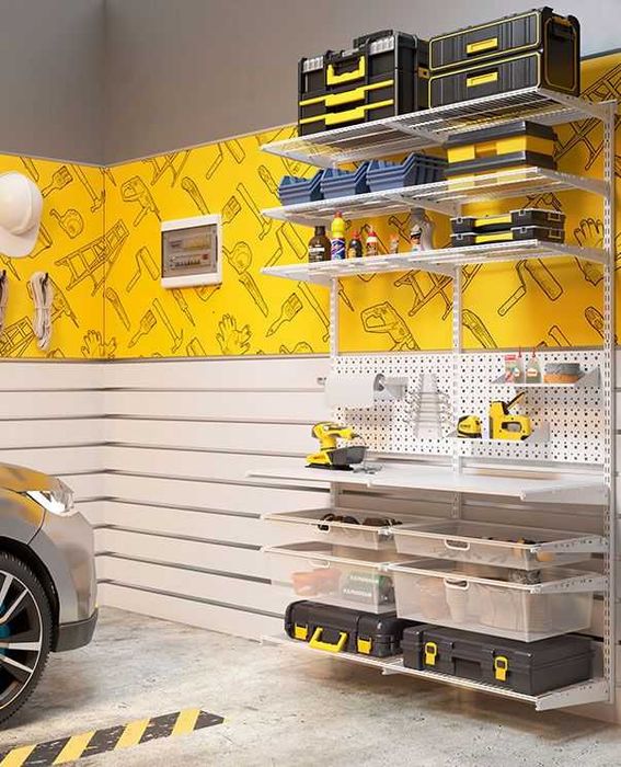 Икономични модулни гардеробни системи НАЛИЧНИ-бял метал-60/120/180см.