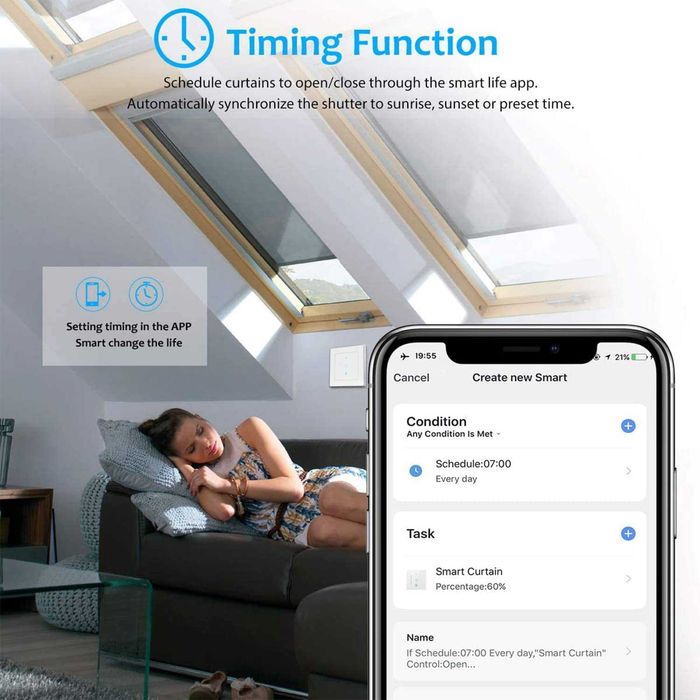 Comutatori pt jaluzele WLAN [Gen. 6]cu AlexaAlexa, Google Home si Siri