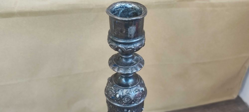 Старинен пoсребрен свещник WMF височина 21,5 см