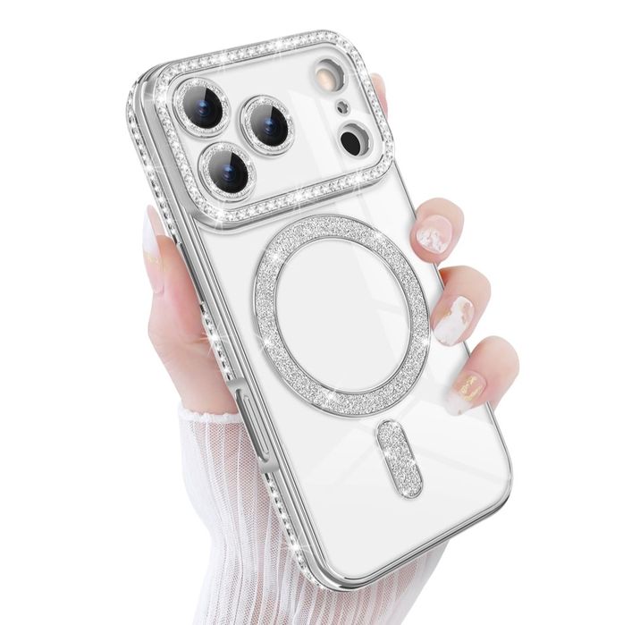 Husă iPhone 17 Pro Glitter Diamant, TPU flexibil, rezistentă la șocuri