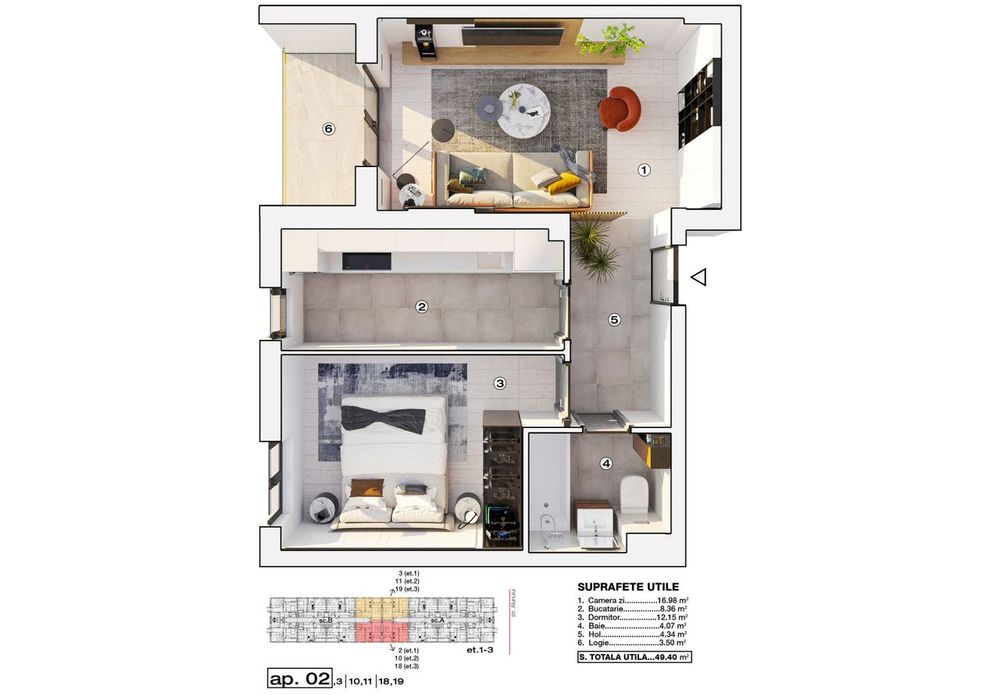 Apartament 2 camere cu incalzire in pardoseala - Alunului - Bragadiru
