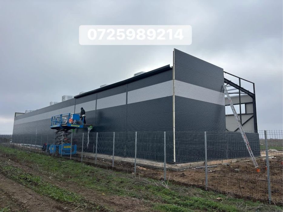 Hale metalice de 600mp cu panouri sandwich containere pentru birouri