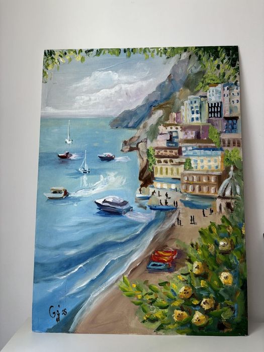 Амалфи, 50х70 с маслени бои върху фазер
Нарисувана след невероятните
