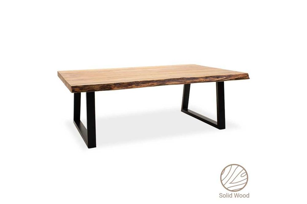 Холна маса Miles - Масив акация в цвят орех - 4см дебелина 115x72x41см