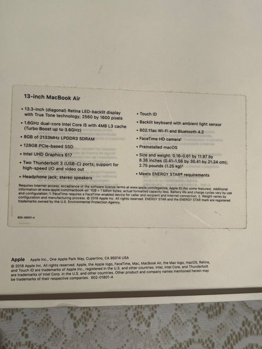 Продам MacBook Air 13 (2019г.)