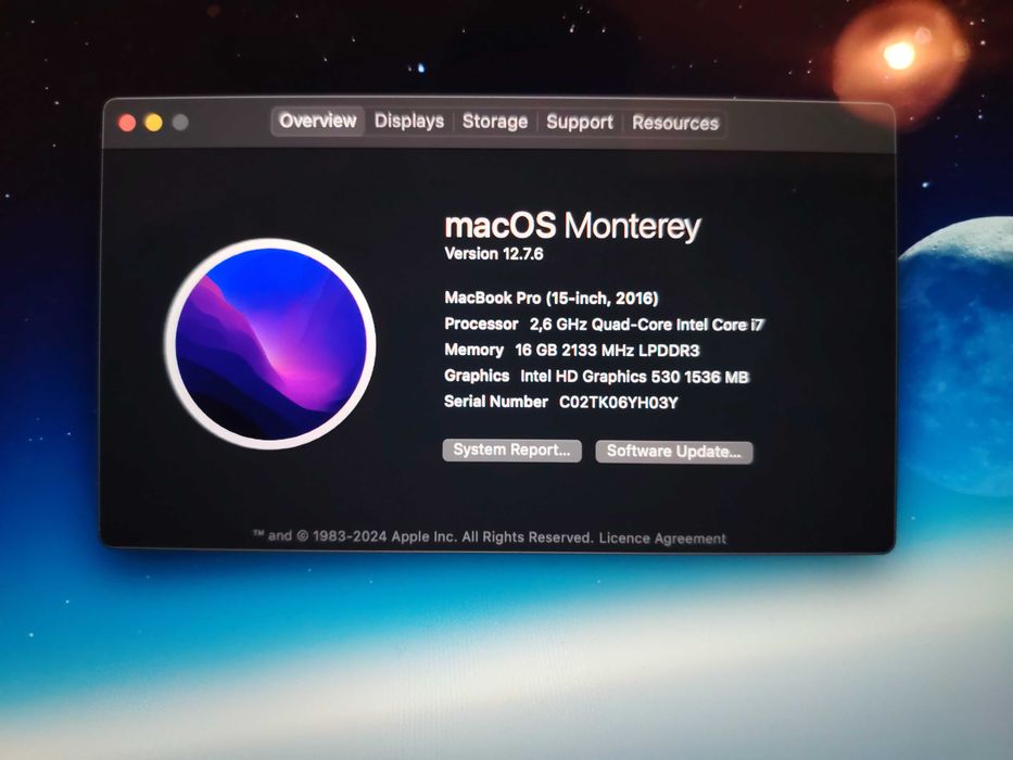 Macbook Pro 2016 de 15"