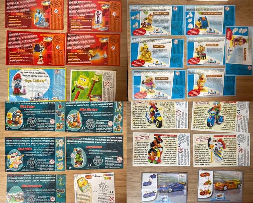 Вкладыши от kinder