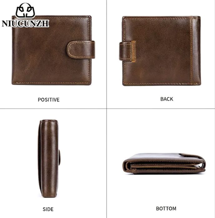 Мъжки универсален кожен портфейл /Луксозен със Защита за банкови карти